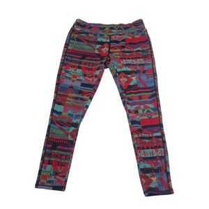 Chaps Sport Aztec Tribal Print Leggings Women’s Size Large Stretch Preppy
